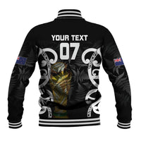 New Zealand WC2026 Custom Black Baseball Jacket Silver Fern LT7 - Polynesian Pride
