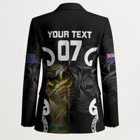 New Zealand WC2026 Custom Black Blazer Silver Fern LT7 - Polynesian Pride