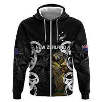 New Zealand WC2026 Custom Black Hoodie Silver Fern LT7 Zip Hoodie Black - Polynesian Pride