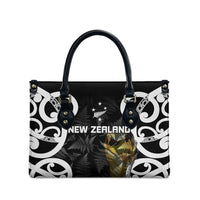 New Zealand WC2026 Black Leather Bag Silver Fern LT7 - Polynesian Pride