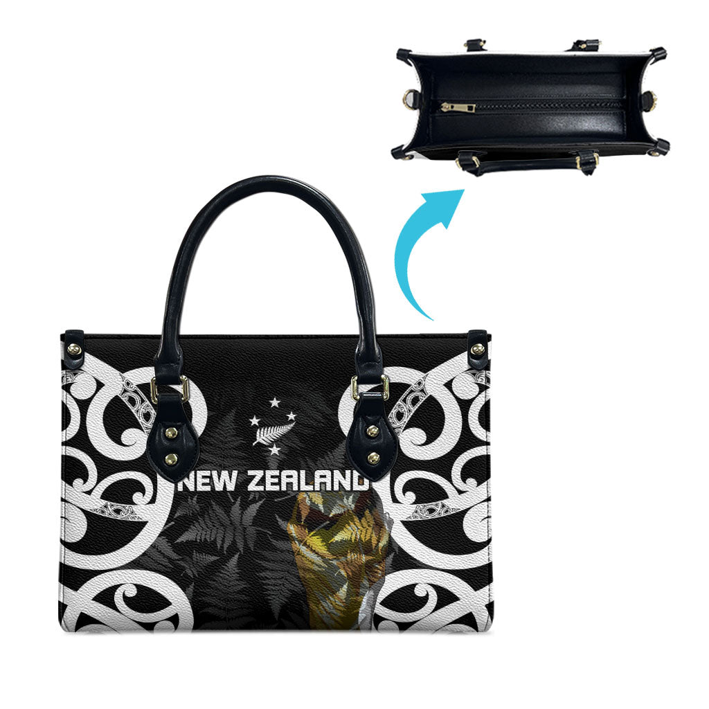 New Zealand WC2026 Black Leather Bag Silver Fern LT7 - Polynesian Pride