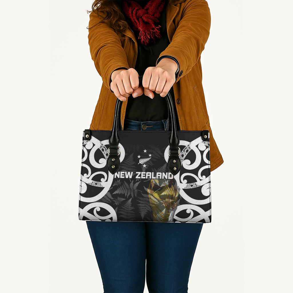 New Zealand WC2026 Black Leather Bag Silver Fern LT7 - Polynesian Pride