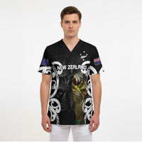 New Zealand WC2026 Custom Black Scrub Top Silver Fern LT7 - Polynesian Pride