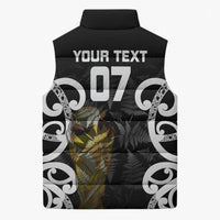 New Zealand WC2026 Custom Black Sleeveless Puffer Jacket Silver Fern LT7 - Polynesian Pride