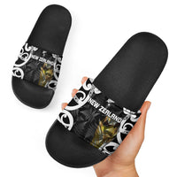 New Zealand WC2026 Black Slide Sandals Silver Fern LT7 - Polynesian Pride