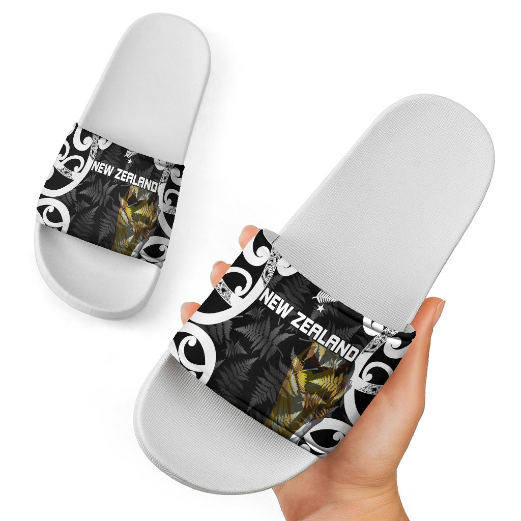 New Zealand WC2026 Black Slide Sandals Silver Fern LT7 - Polynesian Pride