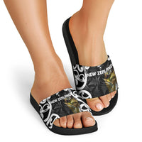 New Zealand WC2026 Black Slide Sandals Silver Fern LT7 - Polynesian Pride