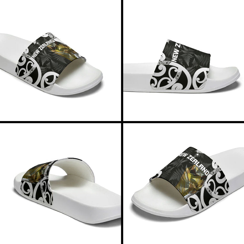 New Zealand WC2026 Black Slide Sandals Silver Fern LT7 - Polynesian Pride