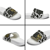 New Zealand WC2026 Black Slide Sandals Silver Fern LT7 - Polynesian Pride