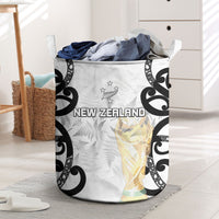 New Zealand WC2026 White Laundry Basket Silver Fern LT7 White - Polynesian Pride