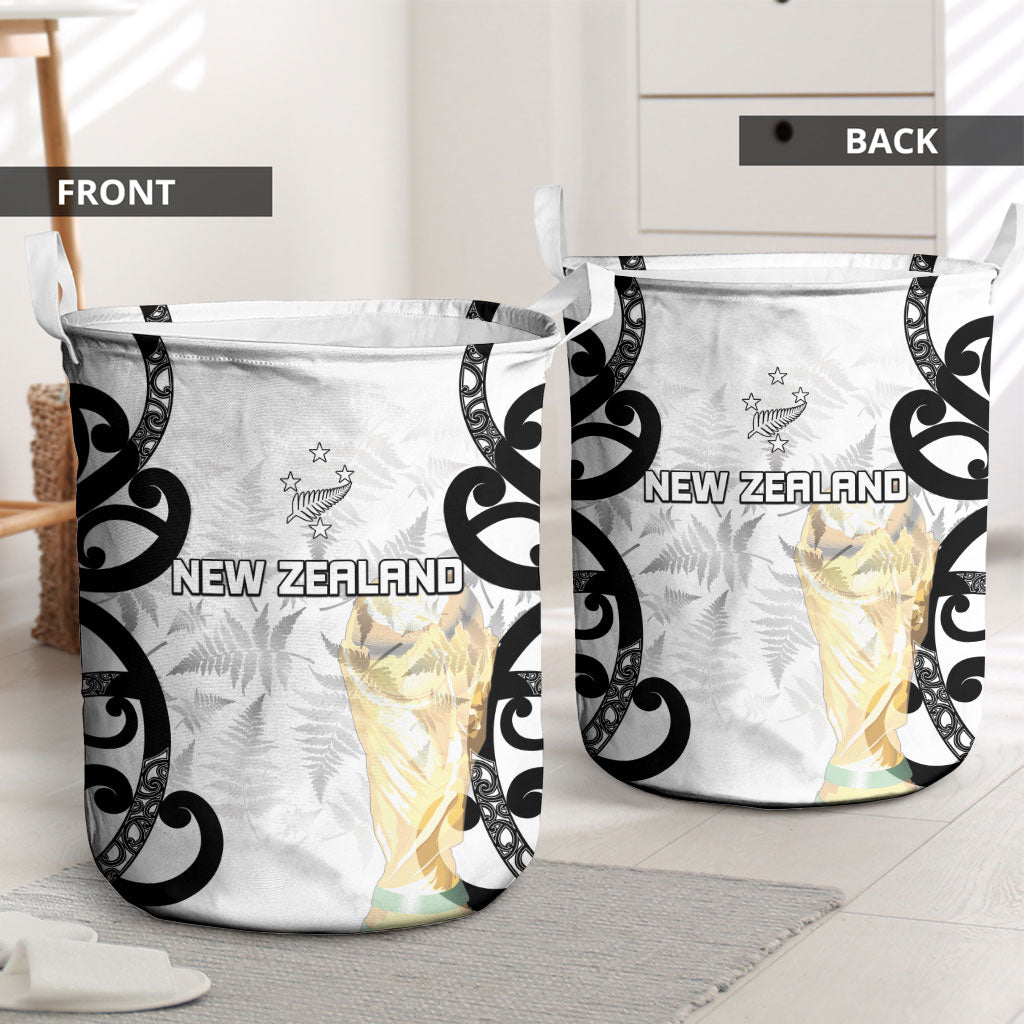 New Zealand WC2026 White Laundry Basket Silver Fern LT7 - Polynesian Pride