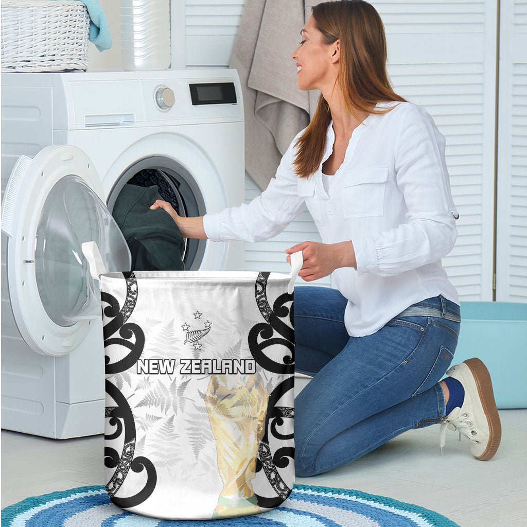 New Zealand WC2026 White Laundry Basket Silver Fern LT7 - Polynesian Pride
