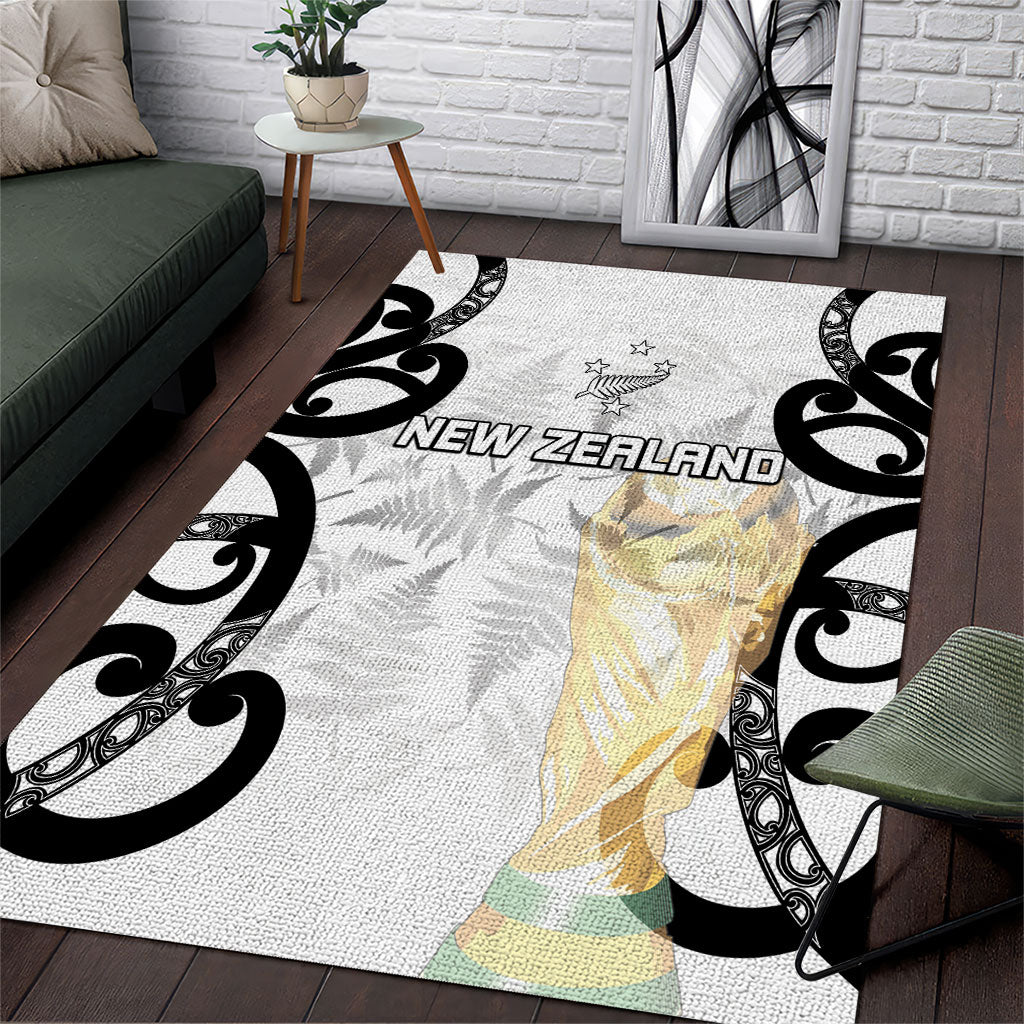 New Zealand WC2026 White Area Rug Silver Fern LT7 White - Polynesian Pride