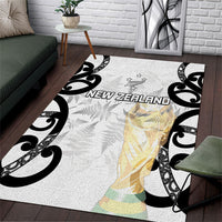 New Zealand WC2026 White Area Rug Silver Fern LT7 White - Polynesian Pride