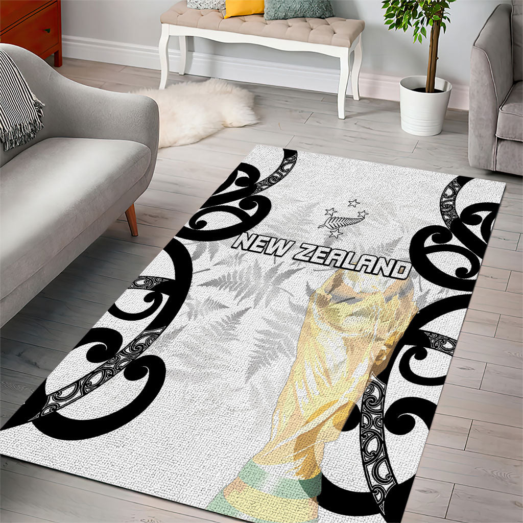 New Zealand WC2026 White Area Rug Silver Fern LT7 - Polynesian Pride
