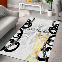 New Zealand WC2026 White Area Rug Silver Fern LT7 - Polynesian Pride