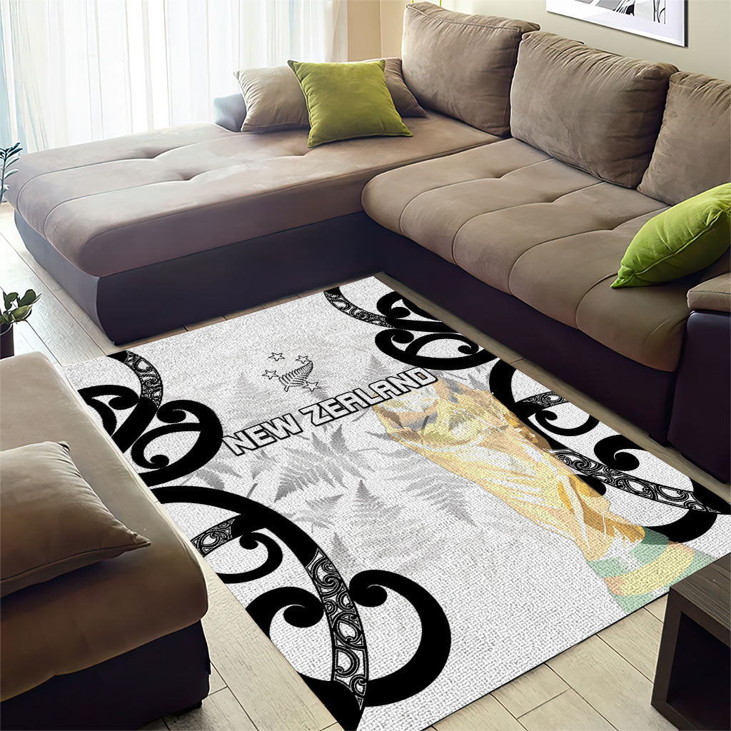 New Zealand WC2026 White Area Rug Silver Fern LT7 - Polynesian Pride