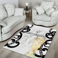New Zealand WC2026 White Area Rug Silver Fern LT7 - Polynesian Pride