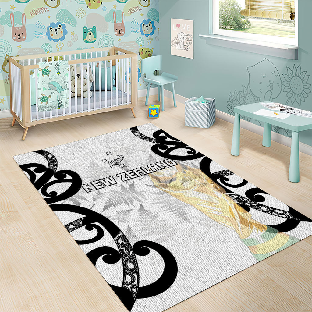 New Zealand WC2026 White Area Rug Silver Fern LT7 - Polynesian Pride
