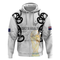 New Zealand WC2026 Custom White Hoodie Silver Fern LT7 Zip Hoodie White - Polynesian Pride