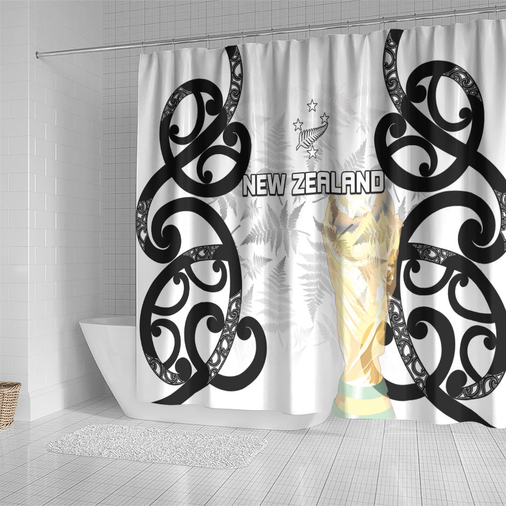 New Zealand WC2026 White Shower Curtain Silver Fern LT7 - Polynesian Pride