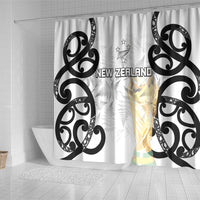 New Zealand WC2026 White Shower Curtain Silver Fern LT7 - Polynesian Pride