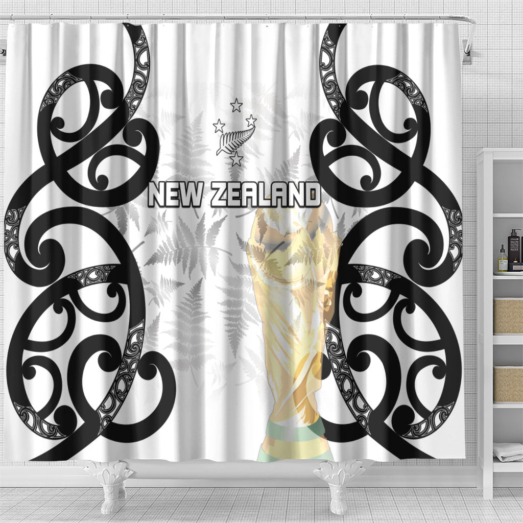 New Zealand WC2026 White Shower Curtain Silver Fern LT7 - Polynesian Pride