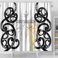 New Zealand WC2026 White Shower Curtain Silver Fern LT7 - Polynesian Pride