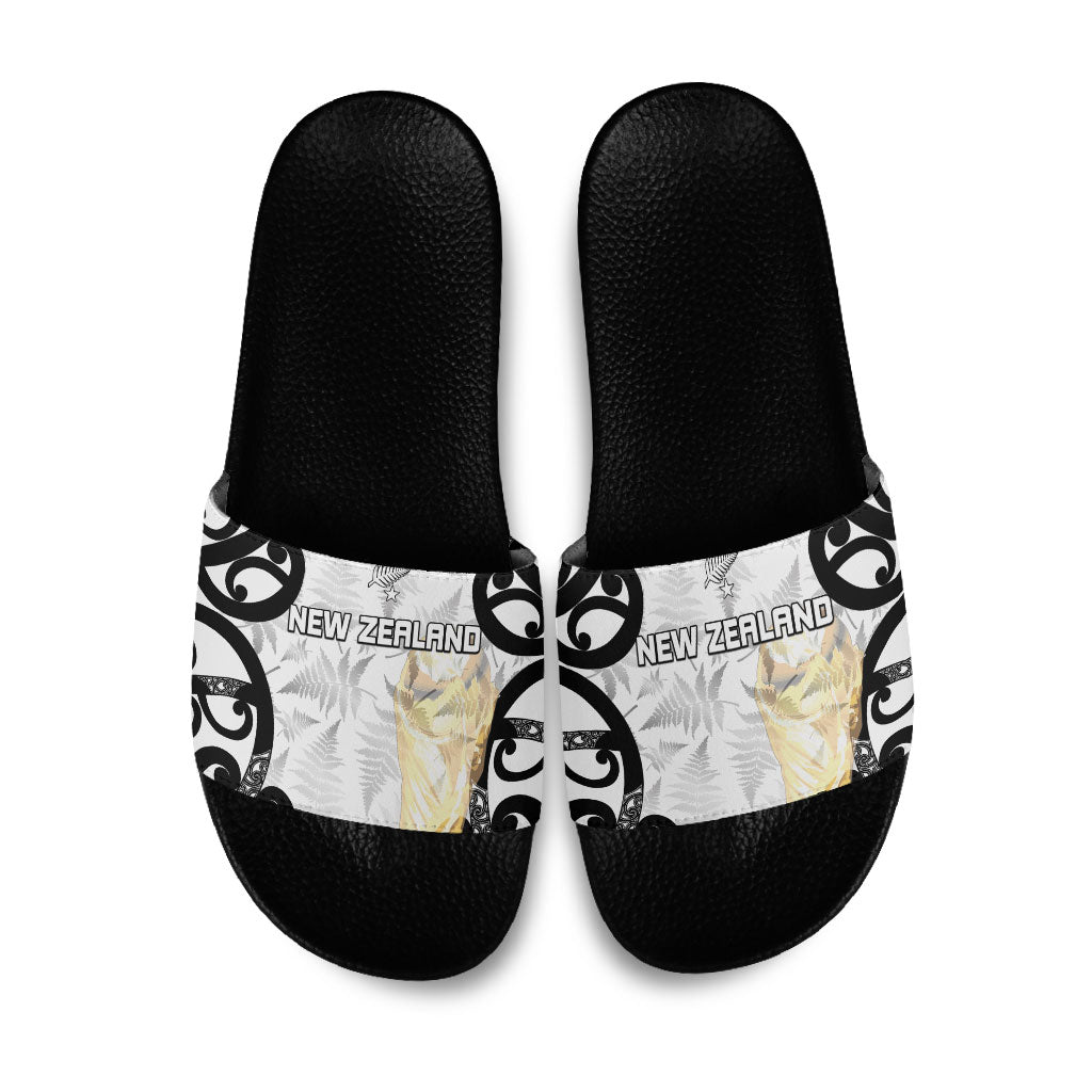 New Zealand WC2026 White Slide Sandals Silver Fern LT7 White - Polynesian Pride