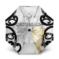 New Zealand WC2026 White Umbrella Silver Fern LT7 One Size Folded 11.42 inch Opened Diameter 37.4 inch White - Polynesian Pride