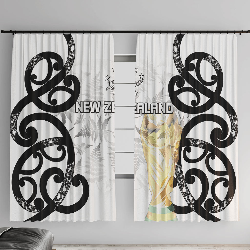 New Zealand WC2026 White Window Curtain Silver Fern LT7 With Hooks White - Polynesian Pride