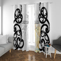 New Zealand WC2026 White Window Curtain Silver Fern LT7 With Grommets White - Polynesian Pride