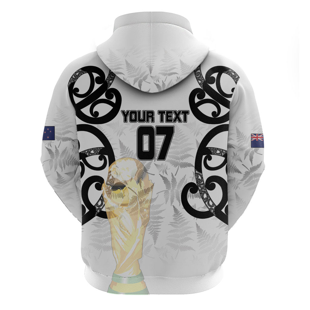 New Zealand WC2026 Custom White Zip Hoodie Silver Fern LT7 - Polynesian Pride
