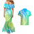 Polynesian Pride Couples Matching Mermaid Dress and Hawaiian Shirt Turtle Hibiscus Luxury Style - Gradient Blue LT7 - Polynesian Pride