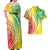 Polynesian Pride Couples Matching Off Shoulder Maxi Dress and Hawaiian Shirt Turtle Hibiscus Luxury Style - Reggae LT7 - Polynesian Pride