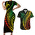 Polynesian Pride Couples Matching Short Sleeve Bodycon Dress and Hawaiian Shirt Turtle Hibiscus Luxury Style - Reggae Ver2 LT7 Reggae - Polynesian Pride