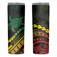 Polynesian Pride Skinny Tumbler Turtle Hibiscus Luxury Style - Reggae Ver2 LT7 Reggae - Polynesian Pride