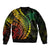 Polynesian Pride Sleeve Zip Bomber Jacket Turtle Hibiscus Luxury Style - Reggae Ver2 LT7 - Polynesian Pride