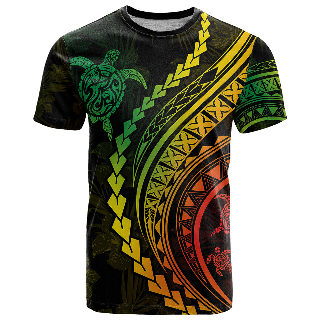 Polynesian Pride T Shirt Turtle Hibiscus Luxury Style - Reggae Ver2 LT7 Reggae - Polynesian Pride