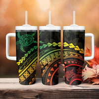 Polynesian Pride Tumbler With Handle Turtle Hibiscus Luxury Style - Reggae Ver2 LT7 - Polynesian Pride