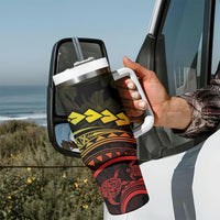 Polynesian Pride Tumbler With Handle Turtle Hibiscus Luxury Style - Reggae Ver2 LT7 - Polynesian Pride