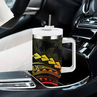 Polynesian Pride Tumbler With Handle Turtle Hibiscus Luxury Style - Reggae Ver2 LT7 - Polynesian Pride