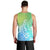 Polynesia Men Tank Top Plumeria Blue Gradient Curves LT7 - Polynesian Pride