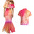 Polynesia Couples Matching Mermaid Dress and Hawaiian Shirt Plumeria Pink Gradient Curves LT7 - Polynesian Pride