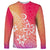 Polynesia Long Sleeve Shirt Plumeria Pink Gradient Curves LT7 Unisex Pink - Polynesian Pride