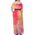 Polynesia Off Shoulder Maxi Dress Plumeria Pink Gradient Curves LT7 - Polynesian Pride