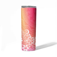 Polynesia Skinny Tumbler Plumeria Pink Gradient Curves LT7 - Polynesian Pride
