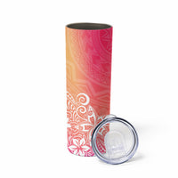 Polynesia Skinny Tumbler Plumeria Pink Gradient Curves LT7 - Polynesian Pride