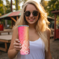 Polynesia Skinny Tumbler Plumeria Pink Gradient Curves LT7 - Polynesian Pride