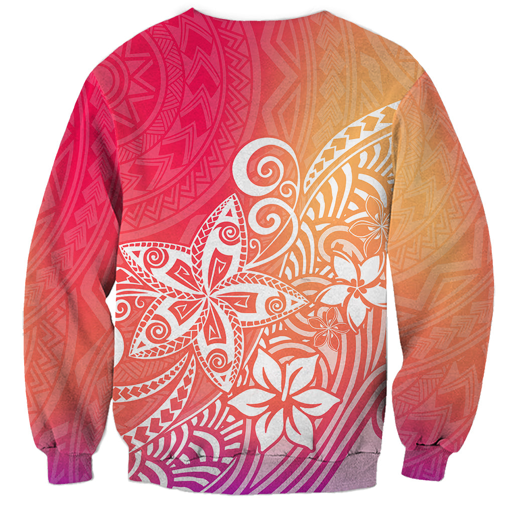 Polynesia Sweatshirt Plumeria Pink Gradient Curves LT7 - Polynesian Pride
